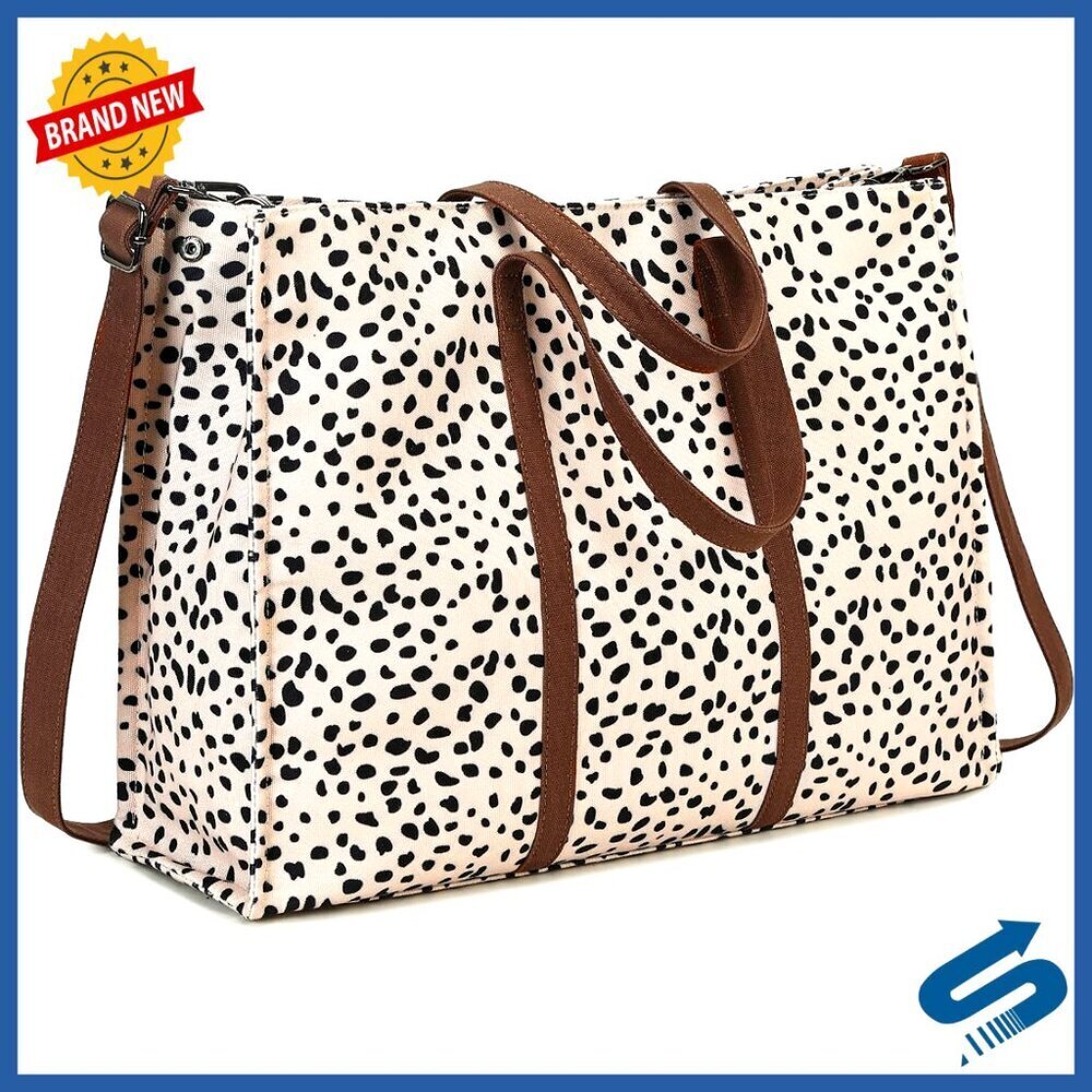 Canvas Messenger Tote Bag for Laptop Work Office Briefcase Teacher Handbag